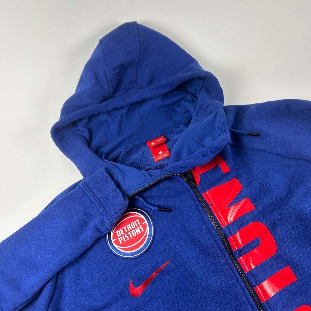 Nike WMNS L NBA Detroit Pistons Full Zip Hoodie Blue Red High Low Hem 
Drifit